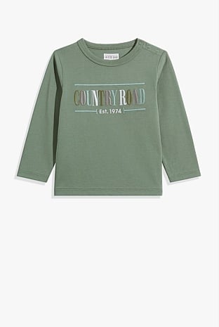 Green Multi Verified Australian Cotton Long Sleeve Heritage T