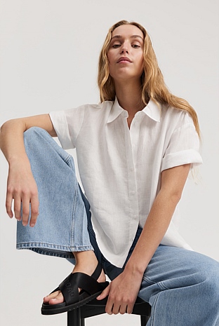Organically Grown Linen Short Sleeve Shirt