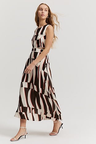 Country road spot hot sale print maxi dress