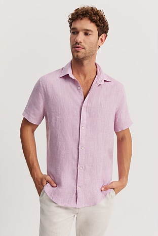 Regular Fit Organically Grown Linen Short Sleeve Shirt