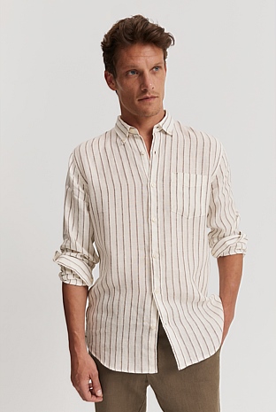 Regular Fit Organically Grown Linen Stripe Shirt