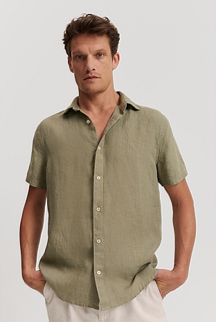 Regular Fit Organically Grown Linen Short Sleeve Shirt