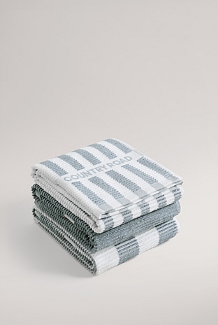 CR Stripe Australian Cotton Tea Towel Pack of 3