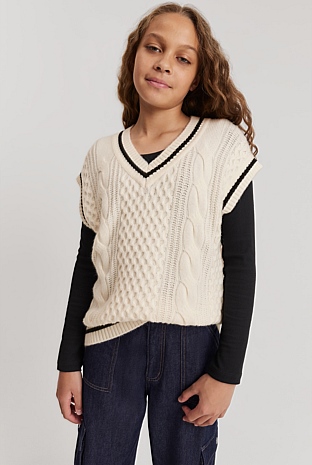 Teen Cable Knit Vest