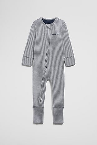 Organically Grown Cotton Stripe Rib Jumpsuit