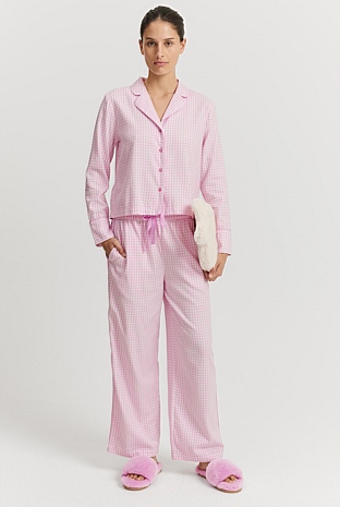 Australian Cotton Check Flannel Pyjama Set