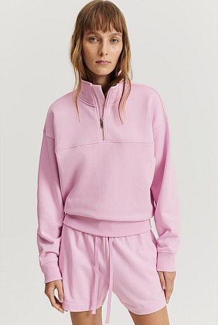 Australian Good Earth Cotton Zip Collar Sweat