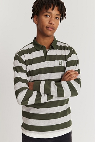Teen Recycled Cotton Blend Block Stripe Rugby