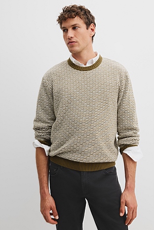 Australian Cotton Blend Contrast Stitch Knit