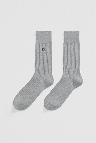 Australian Cotton Blend Country Road Ribbed Crew Sock