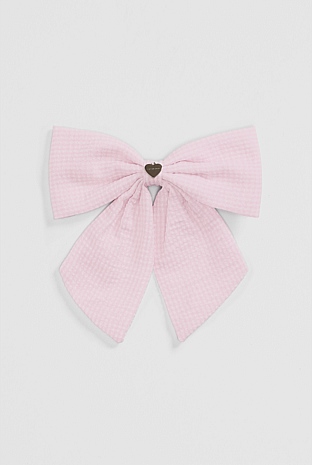 Large Gingham Bow Clip