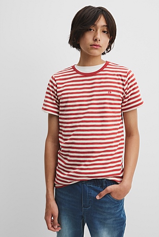 Teen Recycled Cotton Blend Stripe T-Shirt