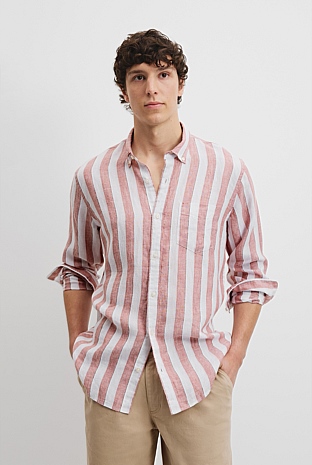 Regular Fit Organically Grown Linen Stripe Shirt