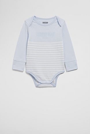 Organically Grown Cotton Stripe Long Sleeve Heritage Bodysuit