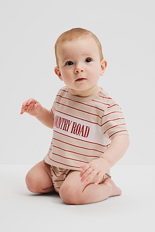 Organically Grown Cotton Stripe Heritage T-Shirt Bodysuit