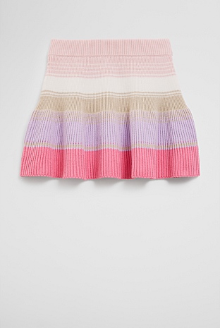 Organically Grown Cotton Stripe Knit Skirt