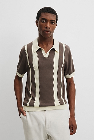 Cotton Silk Knit Trophy Polo