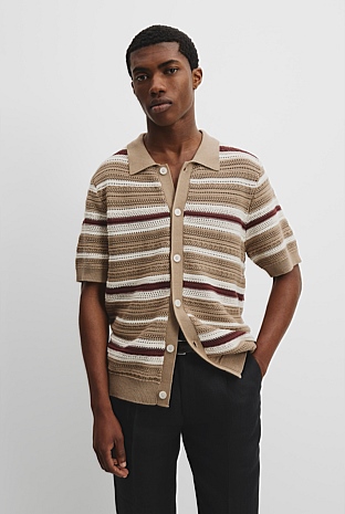 Oversized Australian Cotton Stretch Knit Shirt