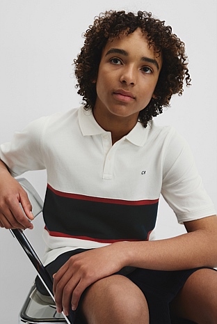 Teen Organically Grown Cotton Stripe Polo Shirt