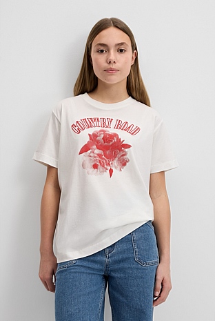 Teen Australian Cotton Flower Oversized T-Shirt