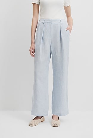 Organically Grown Linen Tuck Front Pant