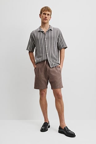 Cotton Linen Textured Drawcord Short