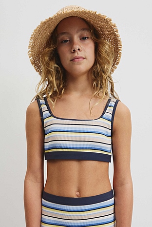 Teen Recycled Nylon Blend Crop Bikini Top