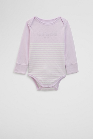 Organically Grown Cotton Stripe Long Sleeve Heritage Bodysuit