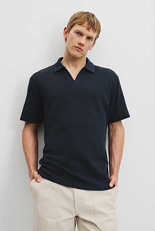 Australian Cotton Relaxed Waffle Polo