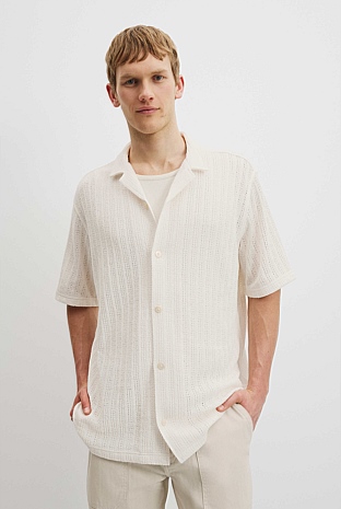 Short Sleeve Cotton Lacework Shirt