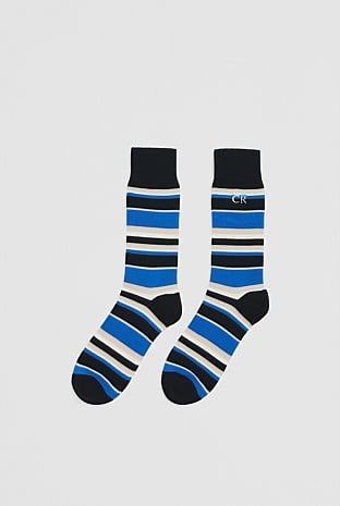 Australian Cotton Blend CR Classic Logo Striped Crew Sock