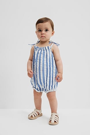 Metallic Stripe Romper