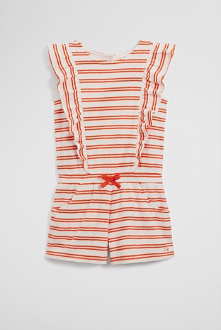 GOTS-Certified Organic Terry Stripe Playsuit