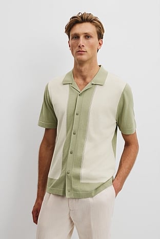 Cotton Silk Cotton Block Shirt