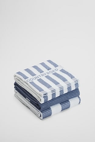 CR Stripe Verified Australian Cotton Tea Towel Pack of 3