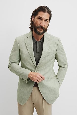 Slim Fit Cotton Textured Blazer