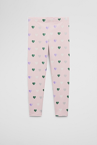 Organically Grown Cotton Blend Heart Legging