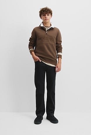 Teen Verified Australian Cotton Heritage Half Zip Sweat