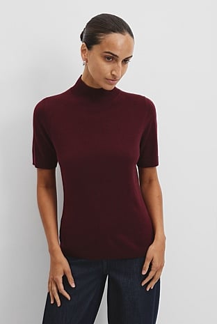 Australian Merino Wool Silk Short Sleeve Knit