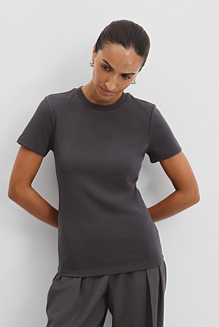 Australian Cotton Blend Fitted T-Shirt