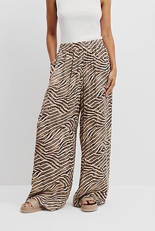 Print Cupro Pull-On Pant