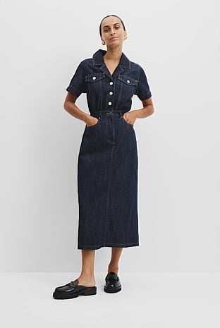 Military Denim Dress