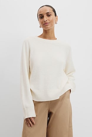 Organically Grown Cotton Linen Crew Knit