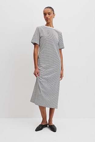 Australian Cotton Midi Stripe T-Shirt Dress