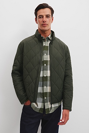 Recycled Polyester Funnel Neck Quilted Jacket
