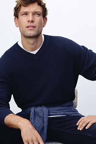 Australian Cotton V-Neck Knit