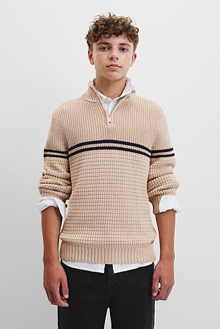 Teen Australian Cotton Half Zip Knit