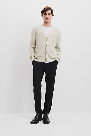 Organically Grown Cotton Wool Rib Cardigan