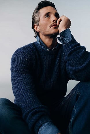Merino Nep Crew Knit