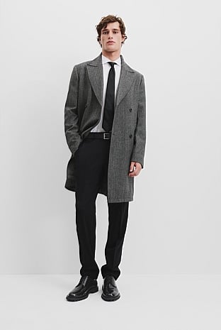 Herringbone Wool Overcoat